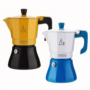 1 adet yeni moka pot, İtalyan kahve makinesi, kahve potu 6 bardak/10 oz soba espresso üreticisi veya elektrikli seramik ocaklar kamp manuel Küba Kahve Percolator