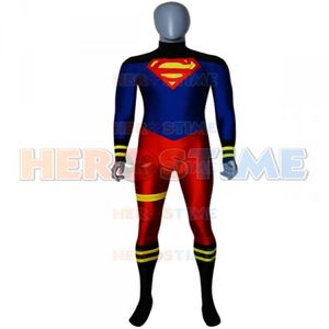 Superboy Costume Spandex Superman Superhero Cosplay Zentai костюм Хэллоуин вечеринка Super Boy Catsuit Adults Kids Custom Made234Z