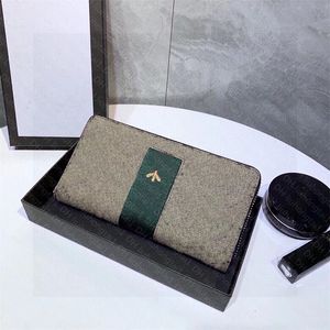 cüzdan deri tasarımcı cüzdan kadın çantası arı tek fermuarlı el çantası mans cüzdan bayanlar kadınlar için cüzdanlar kırmızı ve yeşil çizgilerle mektup yazdırıyor