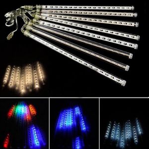 8pcs Set kar yağışı LED LED LIGHT IŞIK Noel Yağmur Tüp Meteor Duş Yağmur Led Işık Tüpleri AB US UK AU PLUC AC AC 100V-240V246V