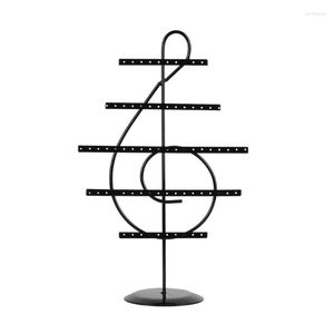 Mücevher Torbaları 5 Katmanlı Demir Stand Müzik Notu Kulak saplamaları taban depolamalı Raf Metal Küpe Tutucu