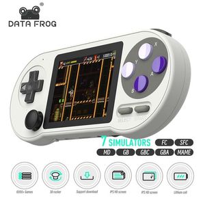 Portable Game Players DATA FROG SF2000 3 inch IPS Handheld Game Console Player Mini Portable Built-in 6000 Games Retro Games Support AV Output 230714
