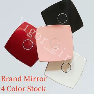 Rosa quente Branco Preto Vermelho Espelhos compactos Moda acrílico espelho cosmético portátil Espelho dobrável de veludo para pó com caixa de presente Ferramentas de maquiagem para meninas Alta qualidade em estoque