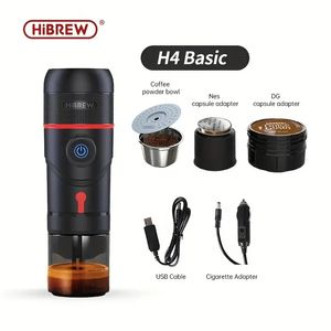 HiBREW Portable Coffee Machine For Car & Home,DC12V Expresso Coffee Maker Fit Nexpresso Dolce Pod Capsule Coffee Powder H4