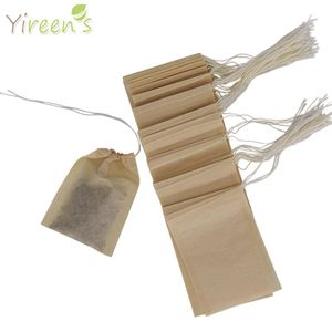 Green Tea Tools 1000 Stück 60 x 80 mm leere einzelne Kräuterpflanzenfilterbeutel mit Schnüren Kaffeemaschine Infuser Siebe kein Bleichmittel 207I