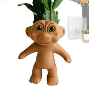 Çiziciler Tencereler Tuhaf Saksılar Drenaj Deliği ile Troll Bitki Tutucu Tutucu Dekoratif Bahçe Konteynerleri Ev için Houseplants için Setler L230715