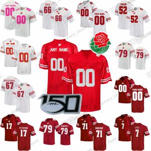 S-6XL NCAA Wisconsin Badgers Kolej Futbol Forması Jersey Mellusi Nelson Rucci Johnson Acker Bollers Herbig Hill Wedig Özel Herhangi Bir İsim Numarası Erkek Genç Kadınlar