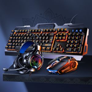 Klavye Fare Kombinasyonları RGB Gamer Klavye Oyun Klavyesi ve Fare Kulaklık Oyun Kiti Back aydınlatmalı USB Kablolu Bilgisayar Klavyesi PC Dizüstü Bilgisayar 3 In1 Teclado 230715