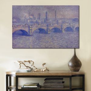 Canvas Wall Art Art Waterloo Bridge Effect Claude Monet Paintor