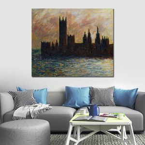 Ручная работа Клод Моне Масло картинка Лондона. Дома парламента современное холст искусство современное ландшафтное декор гостиной