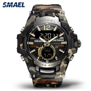 Smael Sport Digital Watches for Men Army Army Камуфляж плавание наручных часов календарь будильники светодиодные подсвет