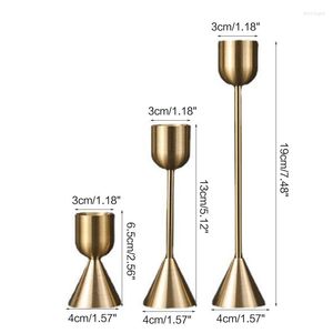 Держатели свечей 3 штуки золотой свадебный декор металлический подсвечник цветочный стой