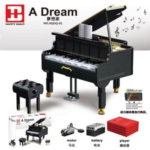 Blocks Creative APP Control Playable Grand Piano Set Bluetooth Speaker Assembly Model Building Blocks Bricks Kids Toy Christmas Gifts 230715