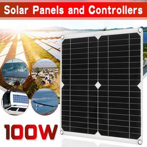 Outros Eletrônicos DC 18V 100W Painel Solar Células Solares Monocristalino Silício Carregador Solar Kit com Controlador 30A Bateria Solar para Power Bank 230715