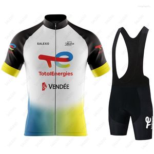 Yarış setleri 2023 Toplam Enerjiler Yaz Bisiklet Jersey Erkekler Ropa Ciclismo Hombre Giyim Bisiklet Tekdüzen Dağ Bisikleti Giysileri