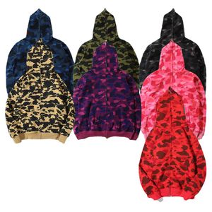 Kapüşonlu tasarımcı kapüşonlu adam pembe kapüşon fermuar up erkek kapüşonlu tam fermuarlı kapüşonlu uzun kollu mektup Marka Hoodies Kadın Siyah Kamuflaj Mavi Sweatshirt Adam Hoodies S-3XL