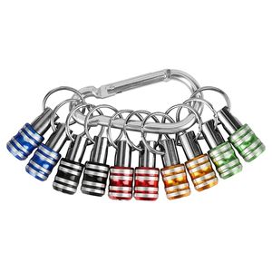 Chaveiros Lanyards 10PCS 1/4 Polegada Haste Hex Chave de Fenda Titular Barra de Extensão Chaveiro Adaptador de Parafuso Porta Brocas 5 Cores 230715