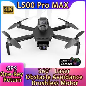 Улучшите свой опыт полета с дроном L500 Pro MAX, двойной камерой 4K, GPS, возвратом одной кнопкой, лазерным устройством предотвращения препятствий, радиоуправляемым квадрокоптером