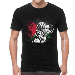 Filistin Tshirts Erkekler Moda Moda Ücretsiz Tişörtler Filistin Bayrak Haritası Arapça Tshirt Pamuk Büyük Boy Tee Top Kawaii