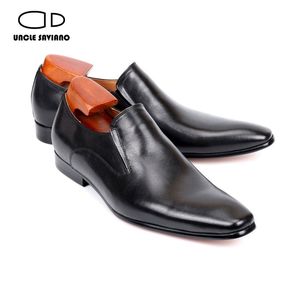 Zarif amca Loafers Saviano Elbise Düğün Partisi En İyi Adam Ayakkabı Gerçek Deri Deri Formal Tasarımcı Ayakkabı Orijinal 6774 S