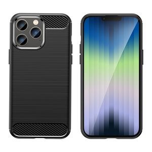 Karbon Fiber Telefon Kılıfları Esnek TPU arka kapak İPhone 15 14 13 12 11 Pro Max X XS XR 7 7P 8 8plus