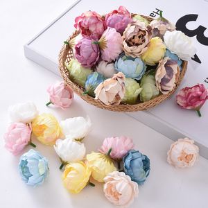 50pcs/lot parti çiçek propları 5cm şakayık kafa yapay çiçekler mini gül çiçek başları düğün buket scrapbooking parti ev dekorasyon 2230