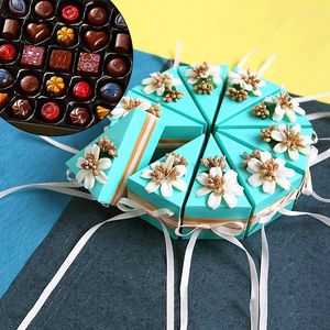 Hediye sargısı 2 adet Yaratıcı Parti Malzemeleri Şeker Kağıt Kutular Doğum Günü Dekorasyon Ambalaj Üçgen Kek Güzel DIY