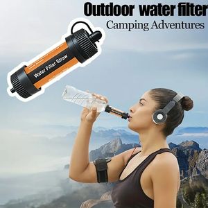 Portable Outdoor Ultrafiltration Film Water Filter Straw For Emergency Camping Exploration, Fishing Survival Straight Drinking Water Purifier