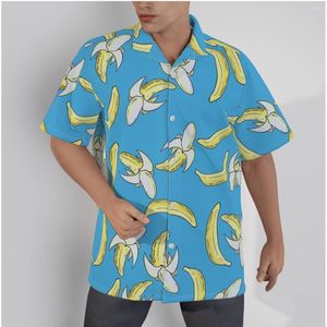 Мужские повседневные рубашки для мужчин Blue Print Bananas логотип пляж с коротки