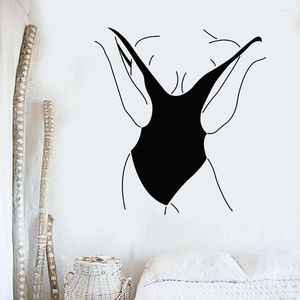 Наклейки на стены купальники сексуальная женщина спальня декор кузов голый