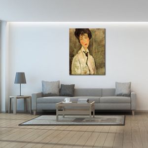 Современная фигура холст художественный портрет женщины в черном галстуке Amedeo Modigliani Расскажи ручной работы на рисунок для декора в гостиной