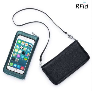 Kadınlar çanta yumuşak gerçek deri dokunmatik ekran cep telefonu mini olanlar crossbody cüzdanlar için ucuz para çantası kız cüzdanları