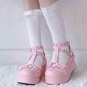 Kadın 753 Elbise Platformu Bayanlar Lolita Kalın Topuklu Sevimli JK Retro Haruku Plus Boyut 43 Punk Ayakkabı Zapatos de Mujer 230717