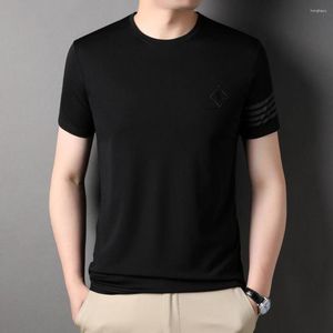 Camisetas masculinas Camiseta masculina de manga curta Estampa solta de verão Tipo fino de alta qualidade Restaurando formas antigas Gola redonda mangas curtas