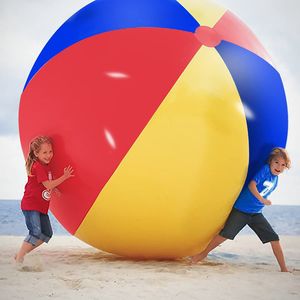 Sandspiel, Wasserspaß, riesige Jumbo-Spielzeuge, aufblasbare Wasserbälle, 65 Fuß, zum Aufblasen, Regenbogen-Farbballons, Sommerparty-Spiele, Pool 230718