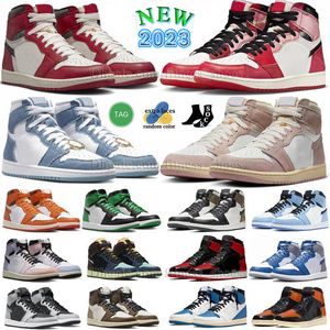 Orijinal Jumpman 1 Basketbol Ayakkabıları 1S NEX BÖLÜM Örümcek-ayet Chicago Kayıp ve Bulundu Yıkama Siyah Pembe Craft Unc Toe Ters Laney Jump Man J1 Orta Lakers Sneaker Dhgate