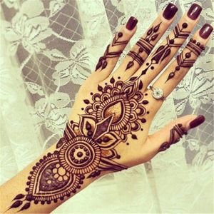 Moda kına dövme şablon geçici el dövmeler diy gövde sanat boya çıkartma şablonu Hint Düğün Boyama Kiti Araçları