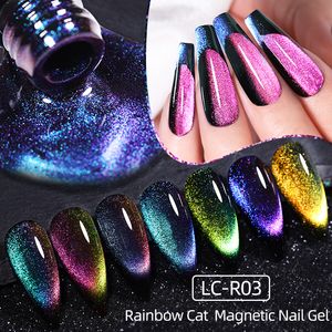 7ml Laser 9D Cat Magnetic Gel Nail Polish Semi Permanent Nail Art Soak Off UV Gel Different Colors At Different Angles