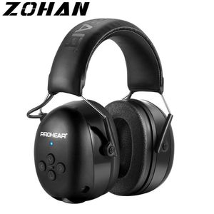 Ear Muffs ZOHAN Electronic Headphone 5.0 Bluetooth Earmuffs Hearing Protection Headphones for Music Safety Noise Reduction Charging 230717