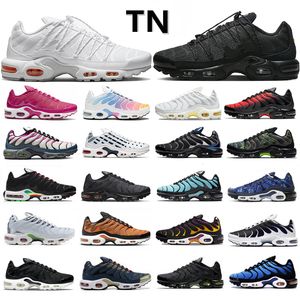 Tênis de corrida masculino Tn Plus branco triplo preto iridescente topografia utilitário cinza reflexivo jade gelo misturas de azuis céu azul rosa gradientes feminino tns tênis esportivos