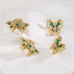 Серьги -грибки купить корейскую моду CZ Butterfly Shape Jewelry Dewelry