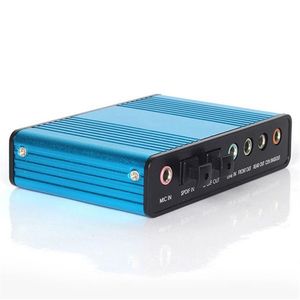 Сдеть новую 1pcs Blue 6 Channel 5 1 Внешняя звуковая карта Audio Music Sound Card для ноутбука PC204J