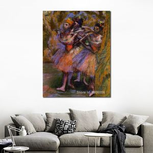 Ручная нарисованная Эдгар Дега Балерина Картины Три танцора IV фигура Canvas Art Art Детские комнаты декор