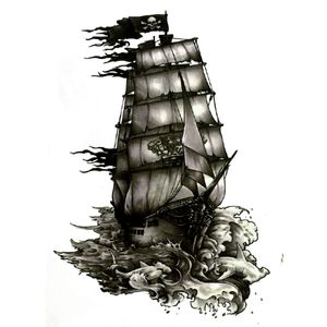 Пиратский корабль водонепроницаемые временные татуировки для мужчин парусная наклейка татуировки