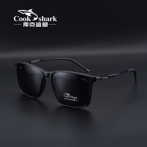 Güneş gözlüğü Cook Shark Polarize Güneş Gözlüğü Erkekler Sunglasse'nin UV koruması Özel renk değiştirme gözlükleri sürüş trend kişilik 230718