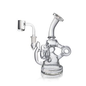 Waxmaid 6,14-дюймовый Defender Mini Clear Recycler Glass Dab Rig водопроводные трубы стеклянные бонги Perc Recycler Кальяны Масляная чаша Склад в США розничный заказ бесплатная доставка