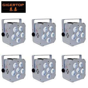 6 Paket Kablosuz DMX Yukarı Işık LED DJ Par 6 18W RGBAW UV PUL AKIL CAN LED LEDLİKLER SMART DJ PAR Düğünler için Parti Kulübü Etkinlikleri253Z