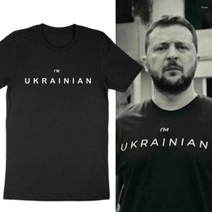 T-shirt da uomo Sono ucraino Zelensky T-Shirt Orgoglioso con l'Ucraina Camicia da uomo Lettera Stampa Manica corta Casual Puro cotone O-Collo Estate