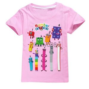 T-Shirts Moda Komik Numara Bloklar Kıyafetler Çocuklar Yaz Boş Zaman Tshirt Bebek Erkekler Karikatür Tshirts Toddler Kızlar Kısa Kollu Günlük Tops X0719