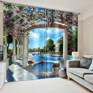 Цветочный дом с 3D в современном стиле с принтом для бассейна может быть настраивается в тонком полиэфирном окне для драпировки гостиной